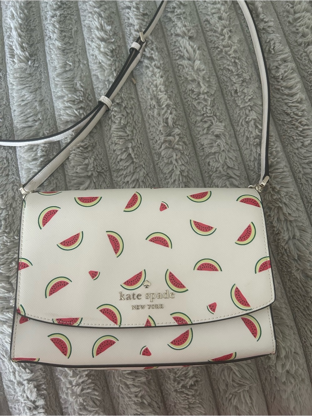 Kate Spade Watermelon Crossbody Bag White Novelty Convertible Chain Shoulder Bag